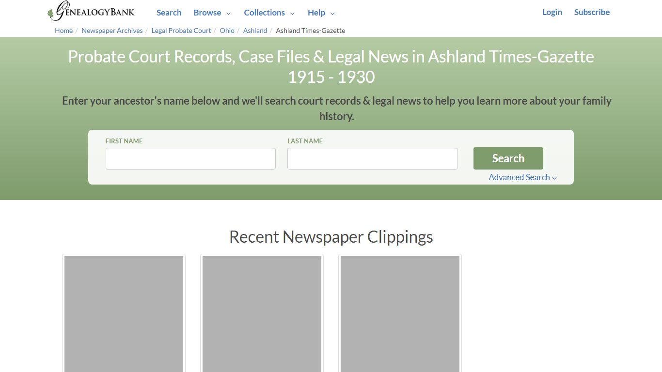 Ashland Times-Gazette Court Records - genealogybank.com